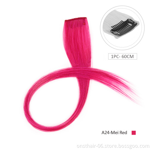 Hot selling 2021clip in hair extension jumbo braiding synthetic hair colorful clip hair22nch 10g 1pc cosplay wig daily waer